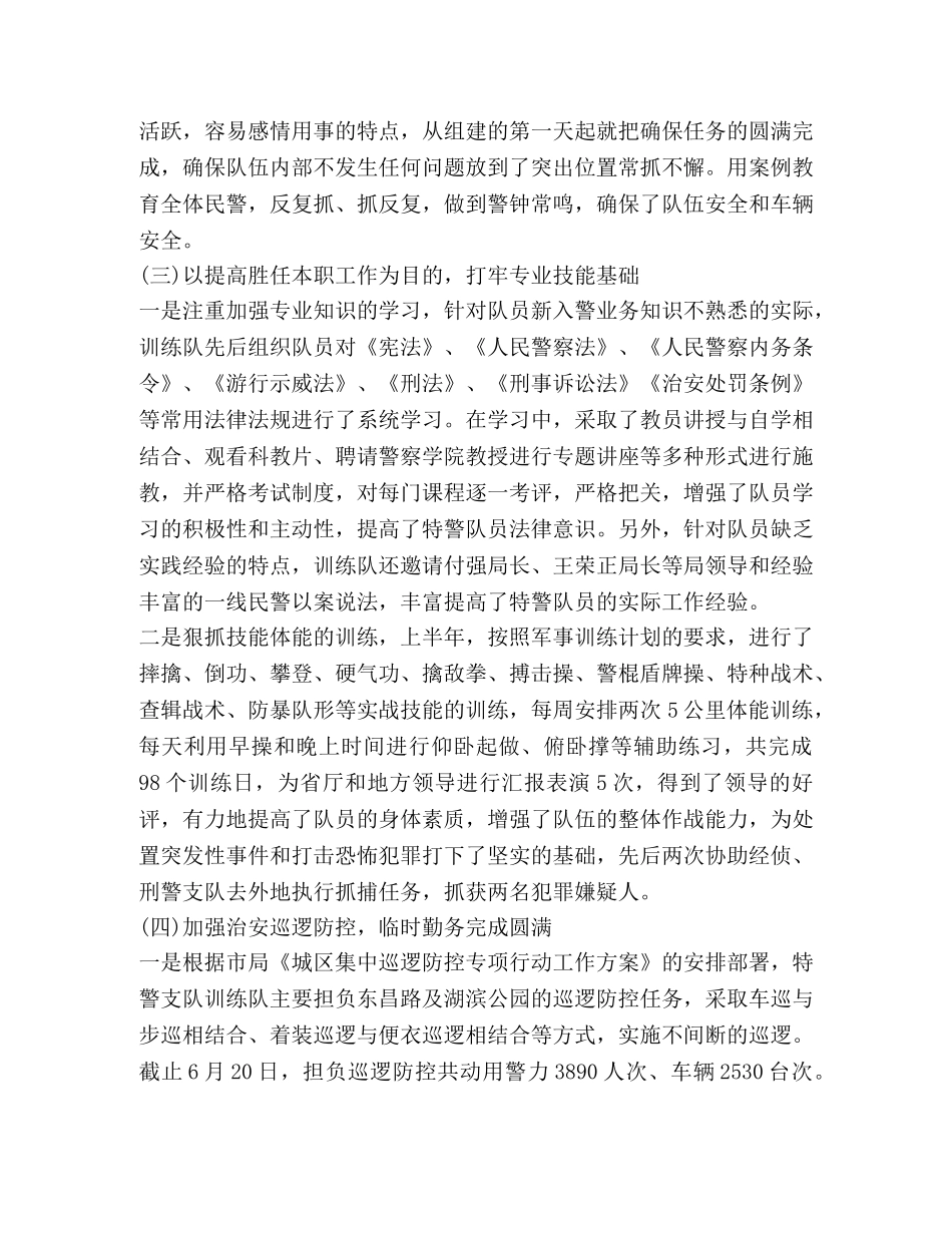 特警2020年上半年工作总结 _第3页