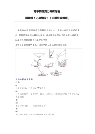 高中物理受力分析详解内附经典例题
