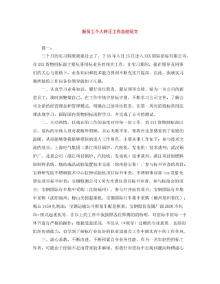 新员工个人转正工作总结范文