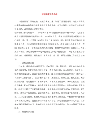 特岗年度工作总结 