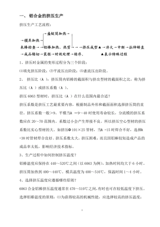 铝合金挤压生产知识及注意要点全解