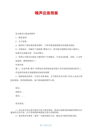 噪声应急预案