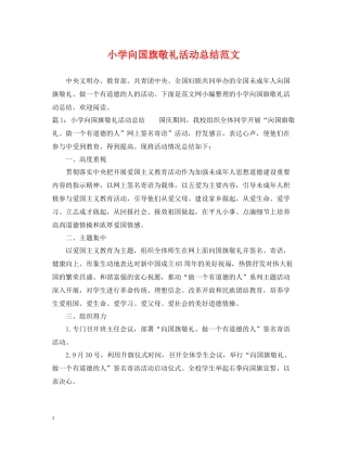 小学向国旗敬礼活动总结范文