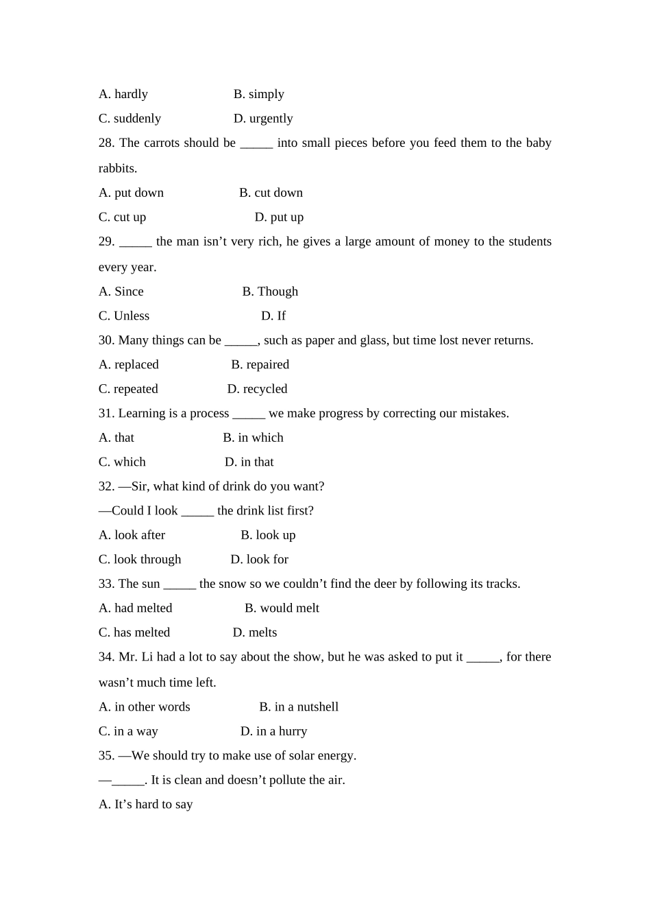 外研版Book3Module4SandstormsinAsia单元测试题_第2页
