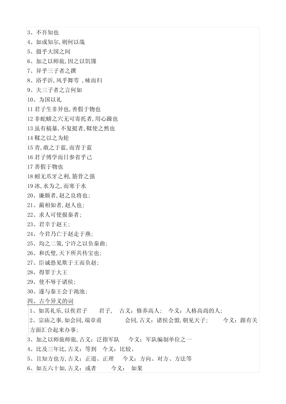 中职语文基础模块上册文言文知识点练习 _第3页