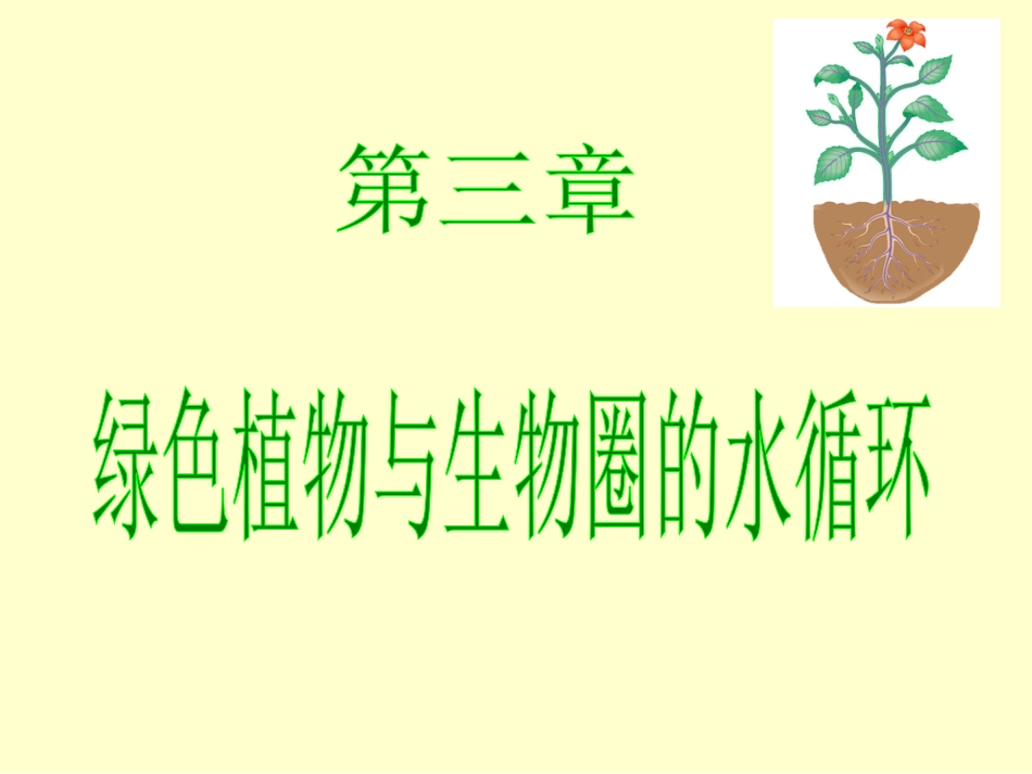 七上第三章绿色植物与生物圈的水循环_第1页