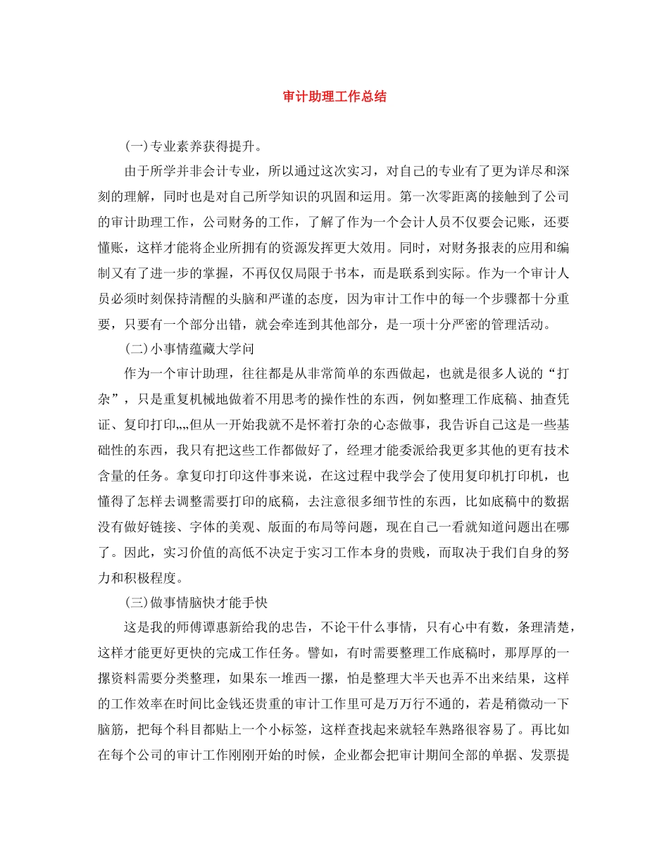 审计助理工作总结_第1页