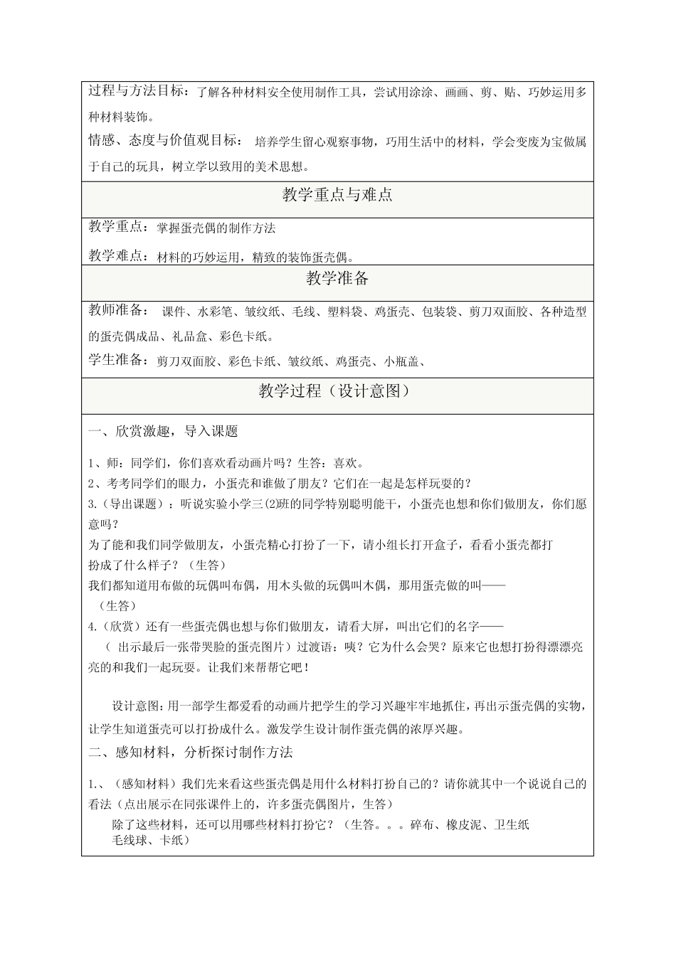 三年级下册美术教案第七课玩偶大本营湘美版整理版 _第2页