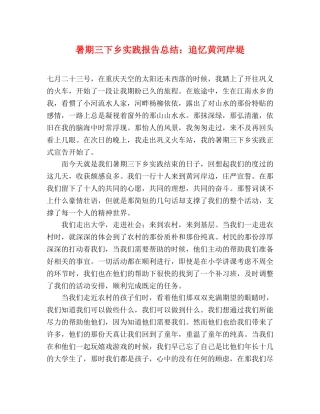 暑期三下乡实践报告总结追忆黄河岸堤 