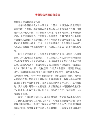 暑假社会实践自我总结2 