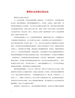 暑假社会实践自我总结 