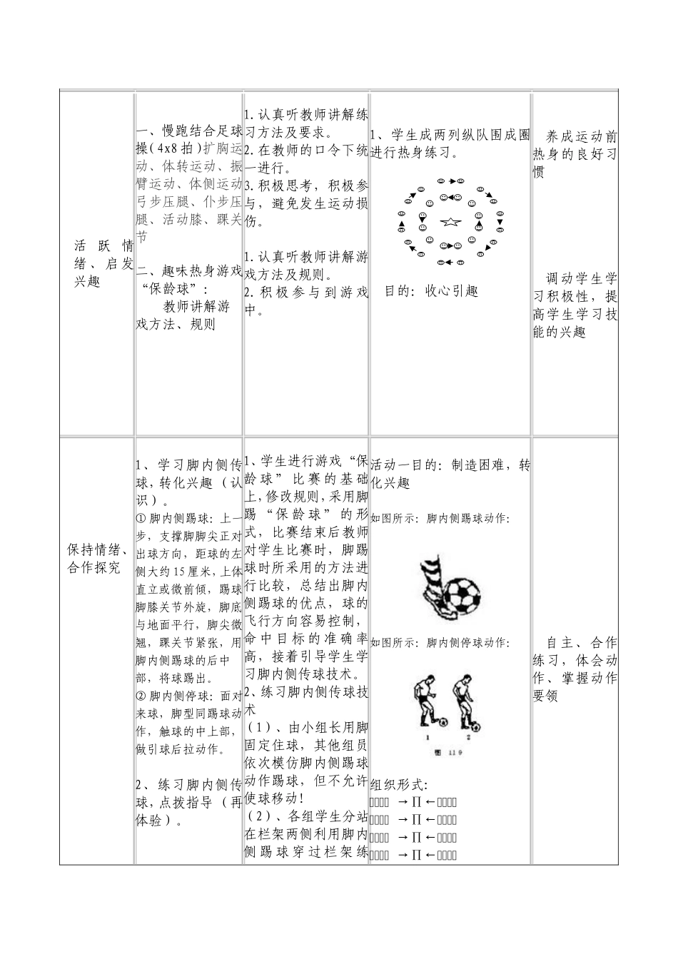 足球-脚内侧传球教学设计_第2页