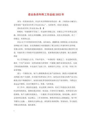 老业务员年终工作总结2