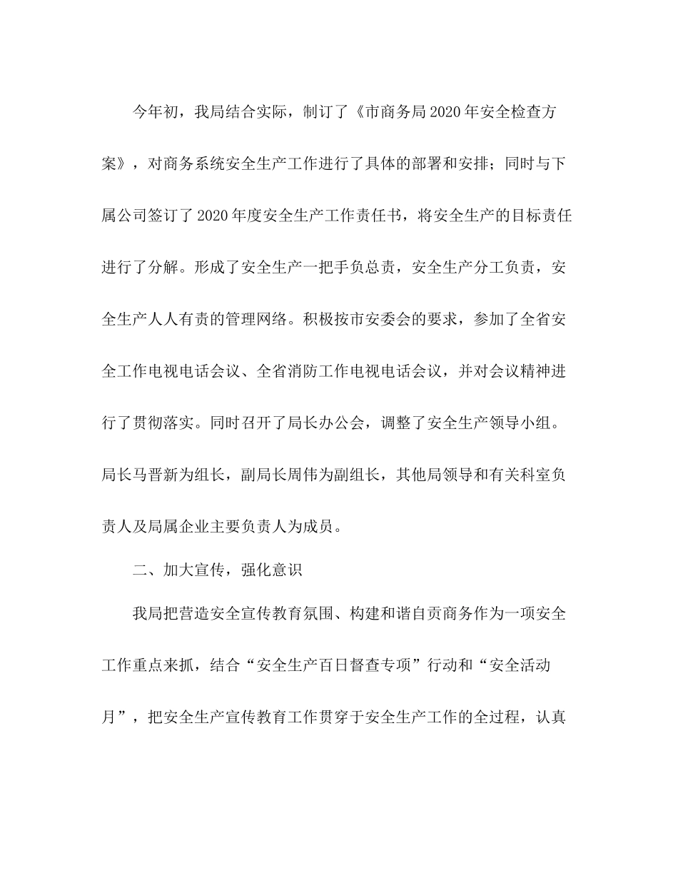 市商务局年安全生产工作总结范文_第2页