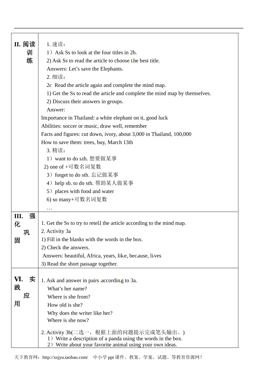 七年级英语(下)Unit5Whydoyoulikepandas第4课时_第2页