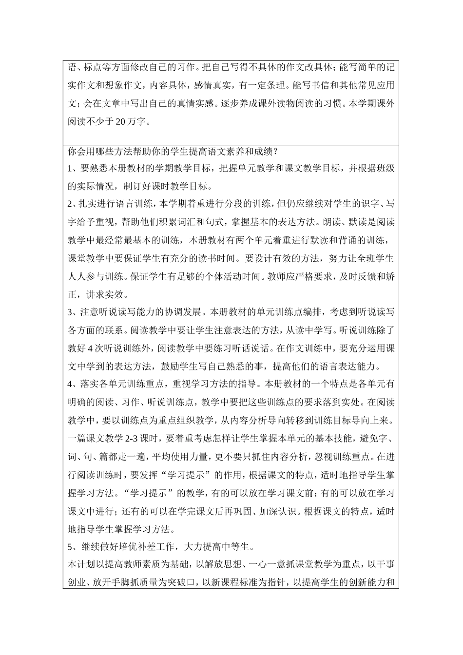 2016下学期四年级语文教学计划_第3页