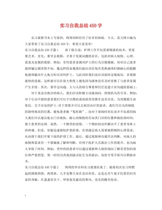 实习自我总结450字