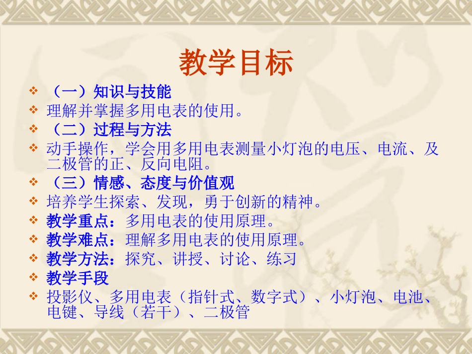 高中物理多用表的使用说明PPT_第3页