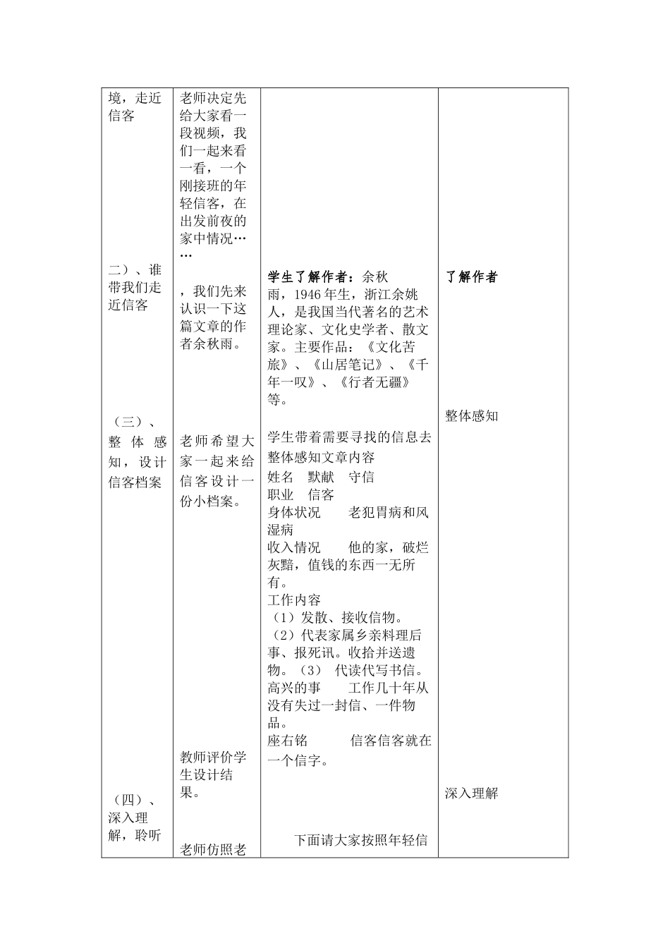 《信客》教学设计_第2页