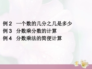 例一个数的几分之几是多少例分数乘分数的计算例分数乘法的简便计算