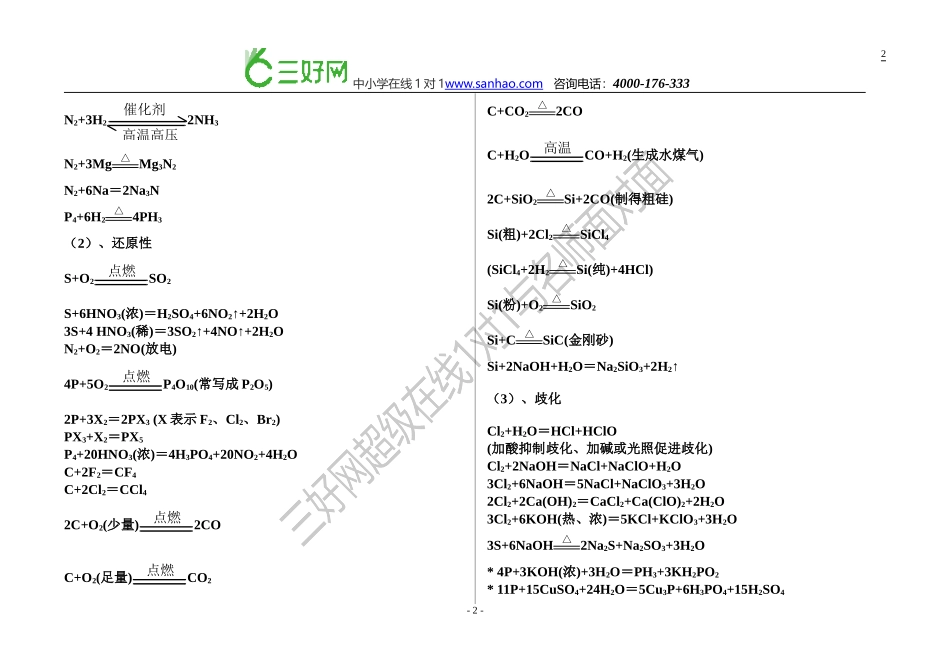 2016高考备考之最全的高考化学方程式总结(精华版)(1)_第2页