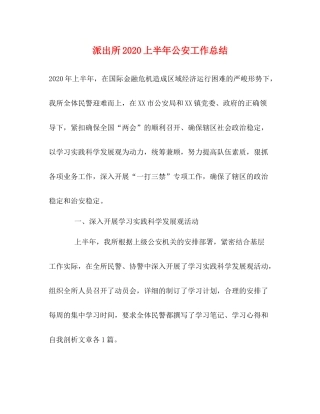 派出所上半年公安工作总结