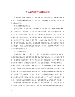 员工试用期转正自我总结