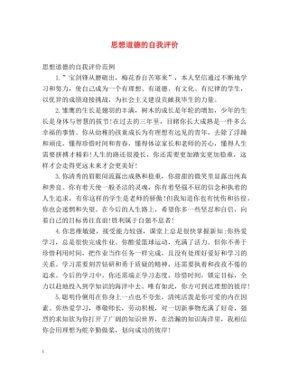 思想道德的自我评价2 