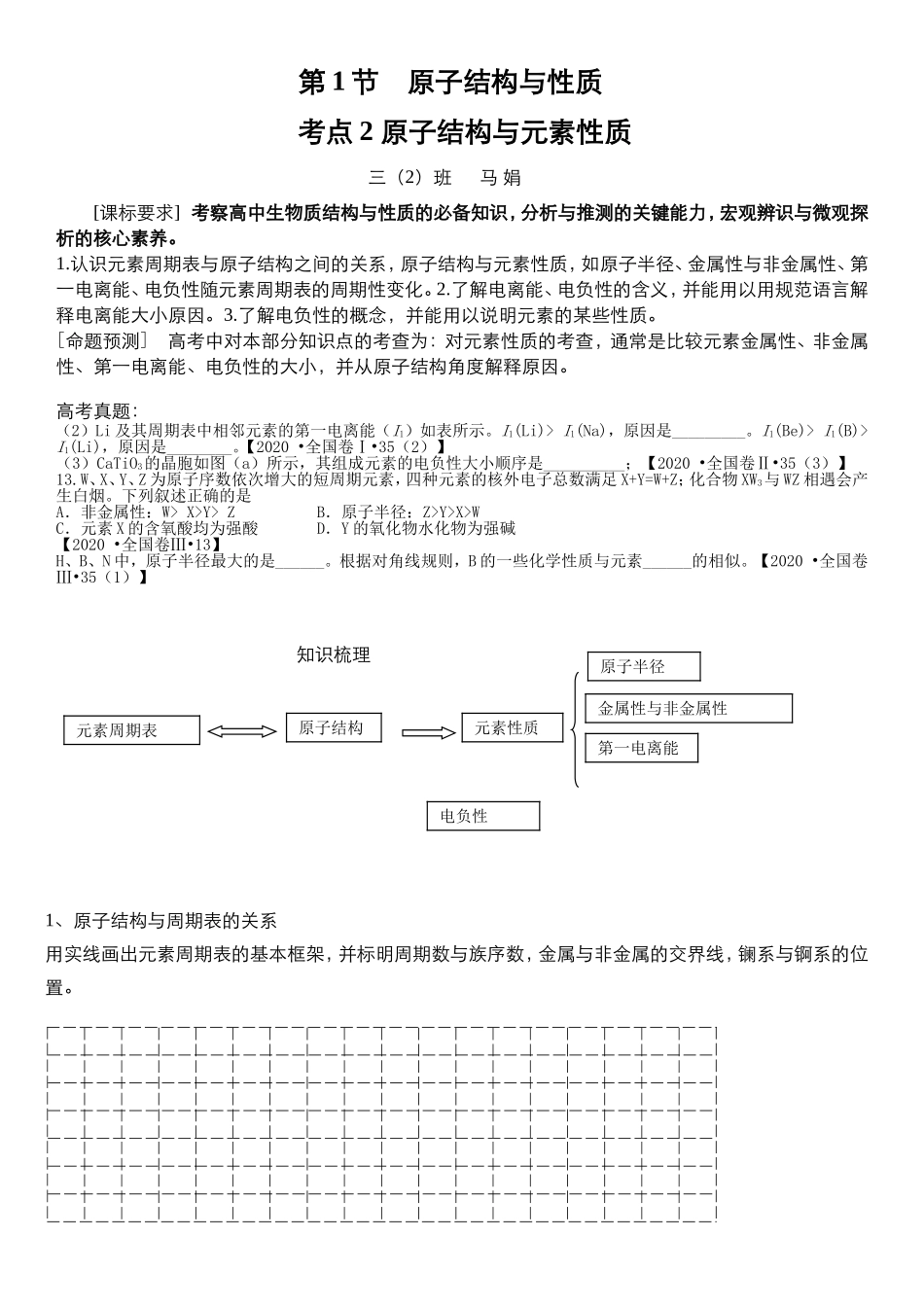 原子结构与元素周期律-学生版_第1页