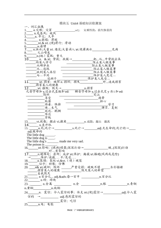 必修一模块5Unt4基础知识检测案