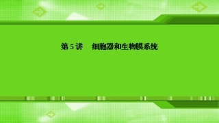 第5讲细胞器和生物膜系统