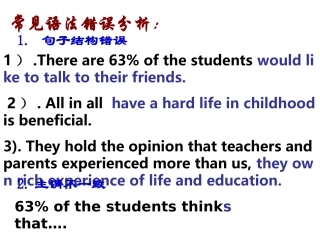 英语复习课件：常见语法错误