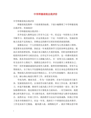 师德表现自我评价 