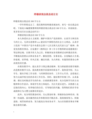 师德表现自我总结左右 