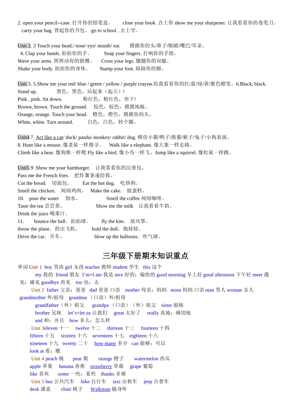 PEP小学三年级到六年级英语知识点汇总-精版_第2页
