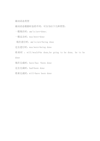 被动语态类型