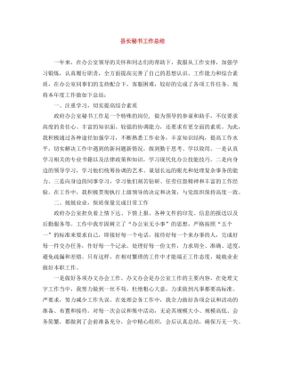 县长秘书工作总结