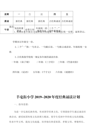 经典诵读计划、总结