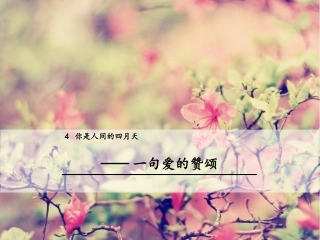 你是人间的四月天