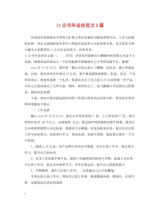 it公司年总结范文3篇