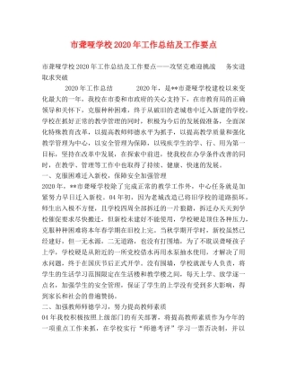 市聋哑学校2020年工作总结及工作要点 