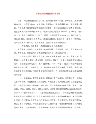 市统计局经济普查的工作总结 