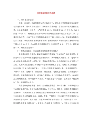 市环保局年终工作总结 