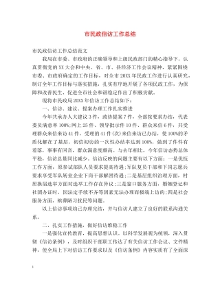 市民政信访工作总结 