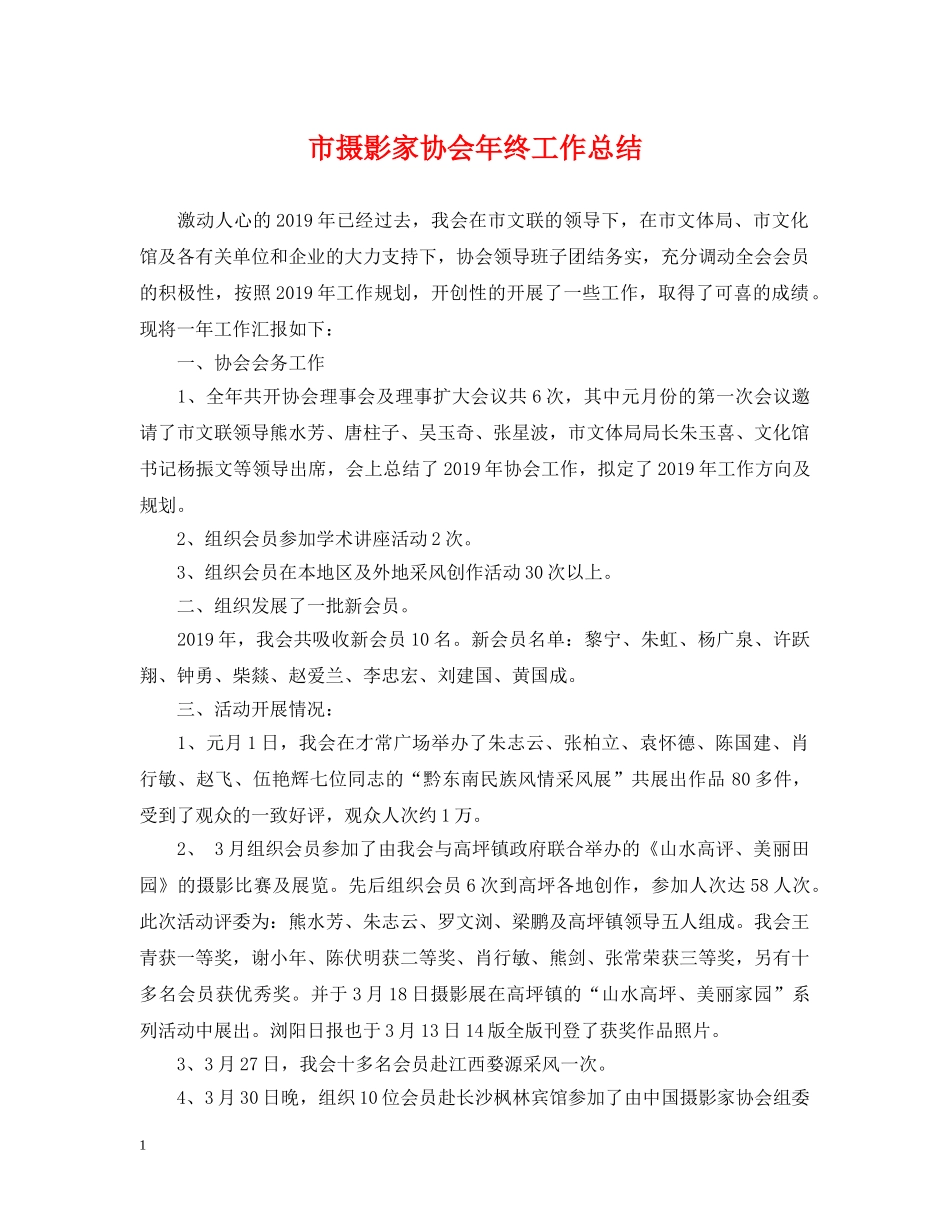 市摄影家协会年终工作总结 _第1页