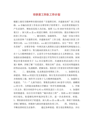 市扶贫工作队工作计划 