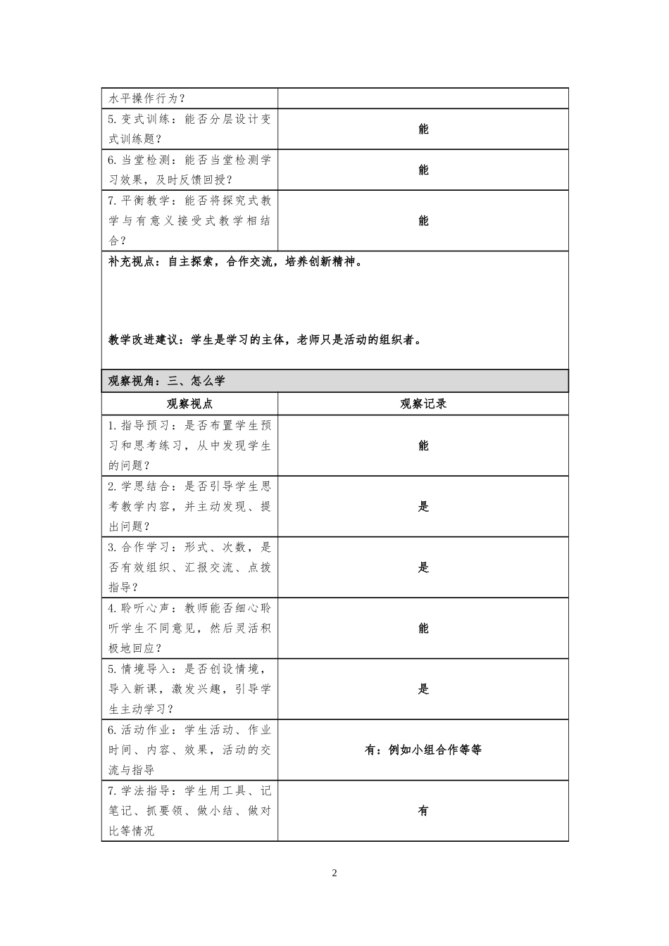课堂观察记录模板 (5)_第2页