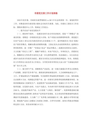 市委党支部工作计划表格 