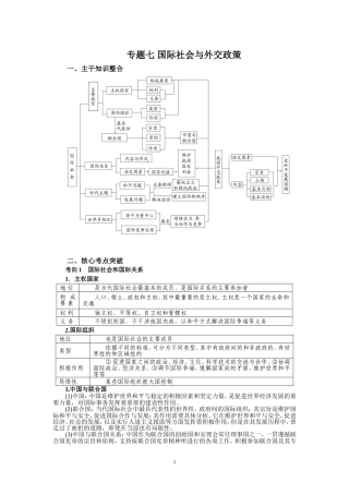广东仲元中学2017届高三政治：专题七国际社会与外交政策专题复习教案