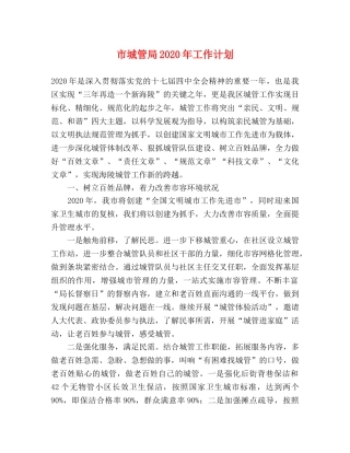 市城管局2020年工作计划 